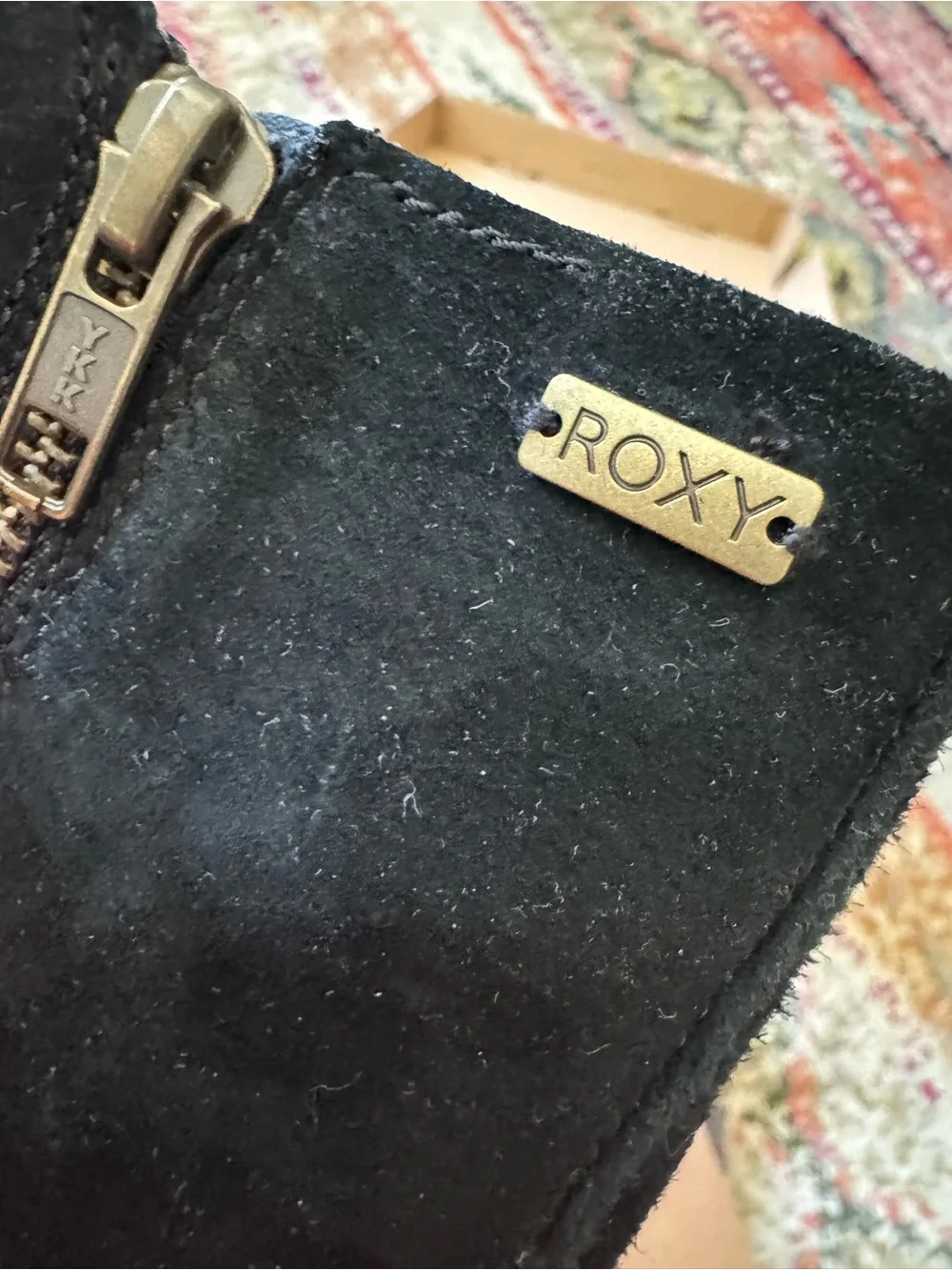 Roxy black Suede Boots with Side Zip